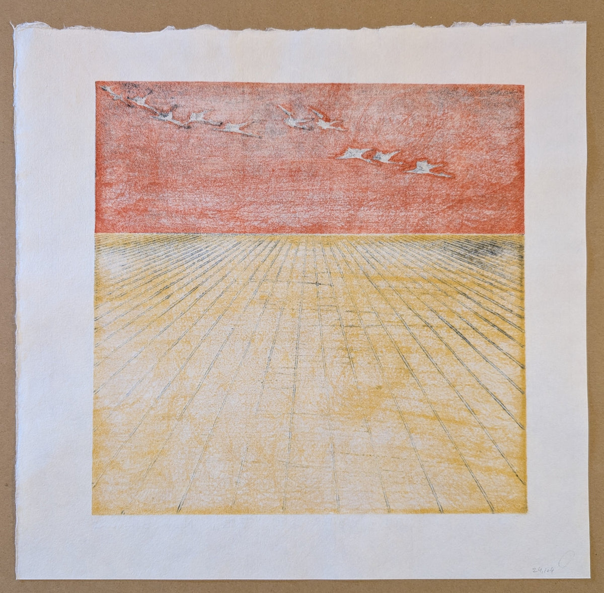 Nana Shiomi: 見立て百景 (その29)「落雁」 (One Hundred Views of Mitate No.29: Wild Geese (Raku-gan)).