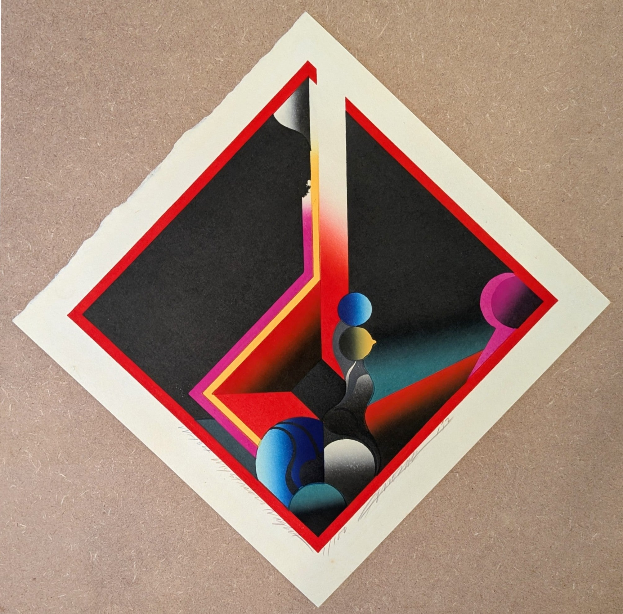 アート・デザイン・音楽 la nuit craque sous nos doigts Mysterious Night by Akira Kurosaki | Abstract Woodblock | Kumo Arts