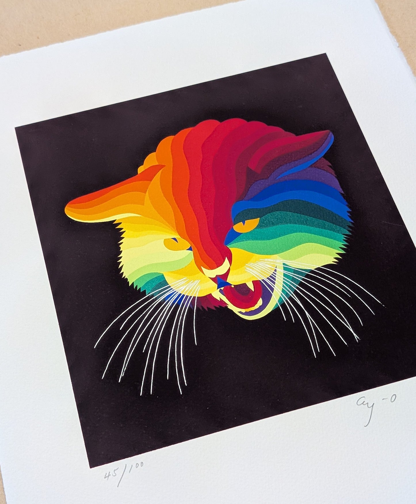 Ay-O - 怒(黒色バック) - (Anger (Black Background))