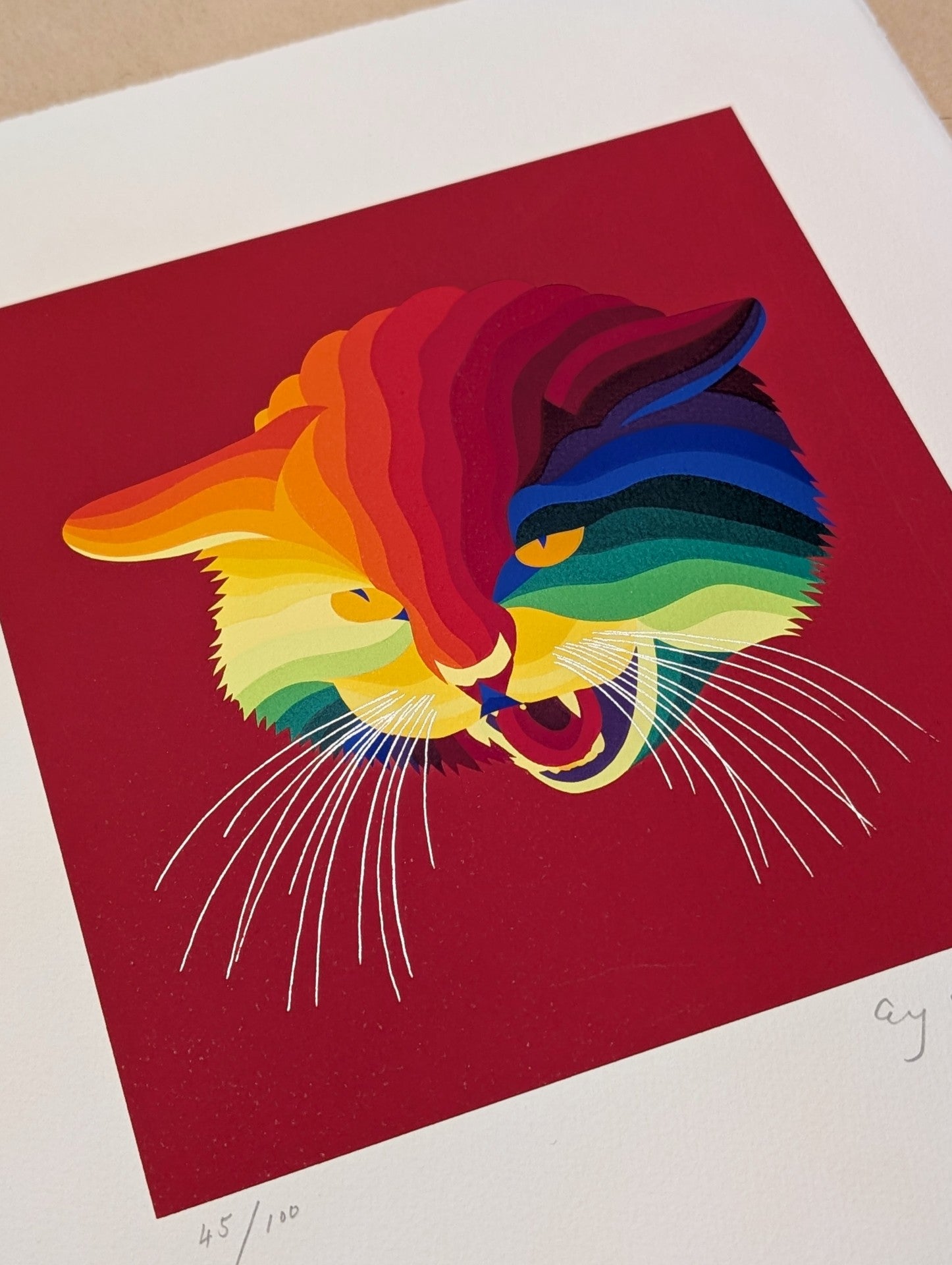 Ay-O - 怒(赤色バック) - (Anger (Red Background))