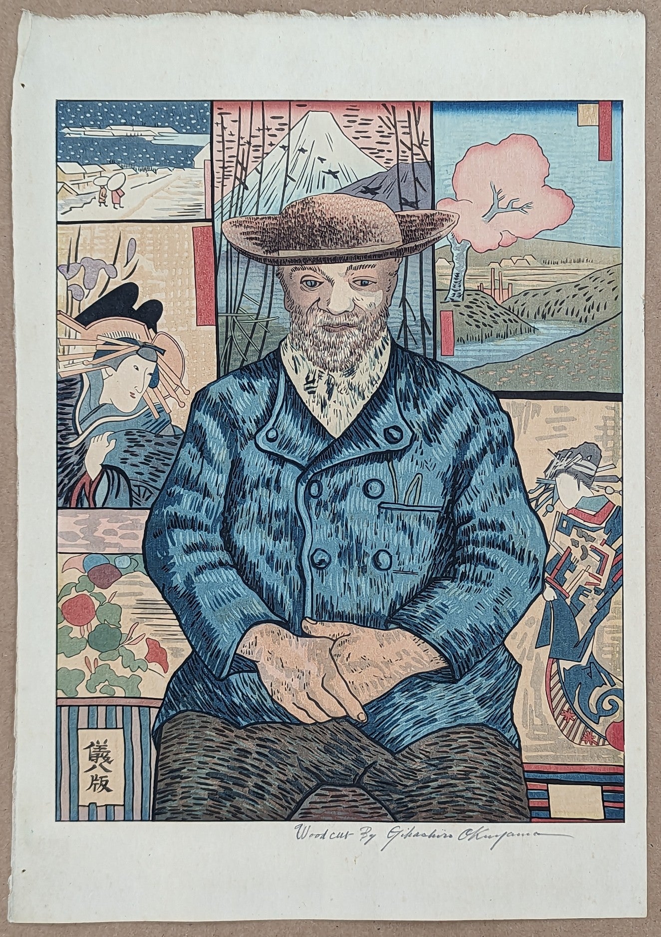 Gihachiro Okuyama - タンギー像 (ゴッホ) ("Père Tanguy", portrait after Vincent Van Gogh)