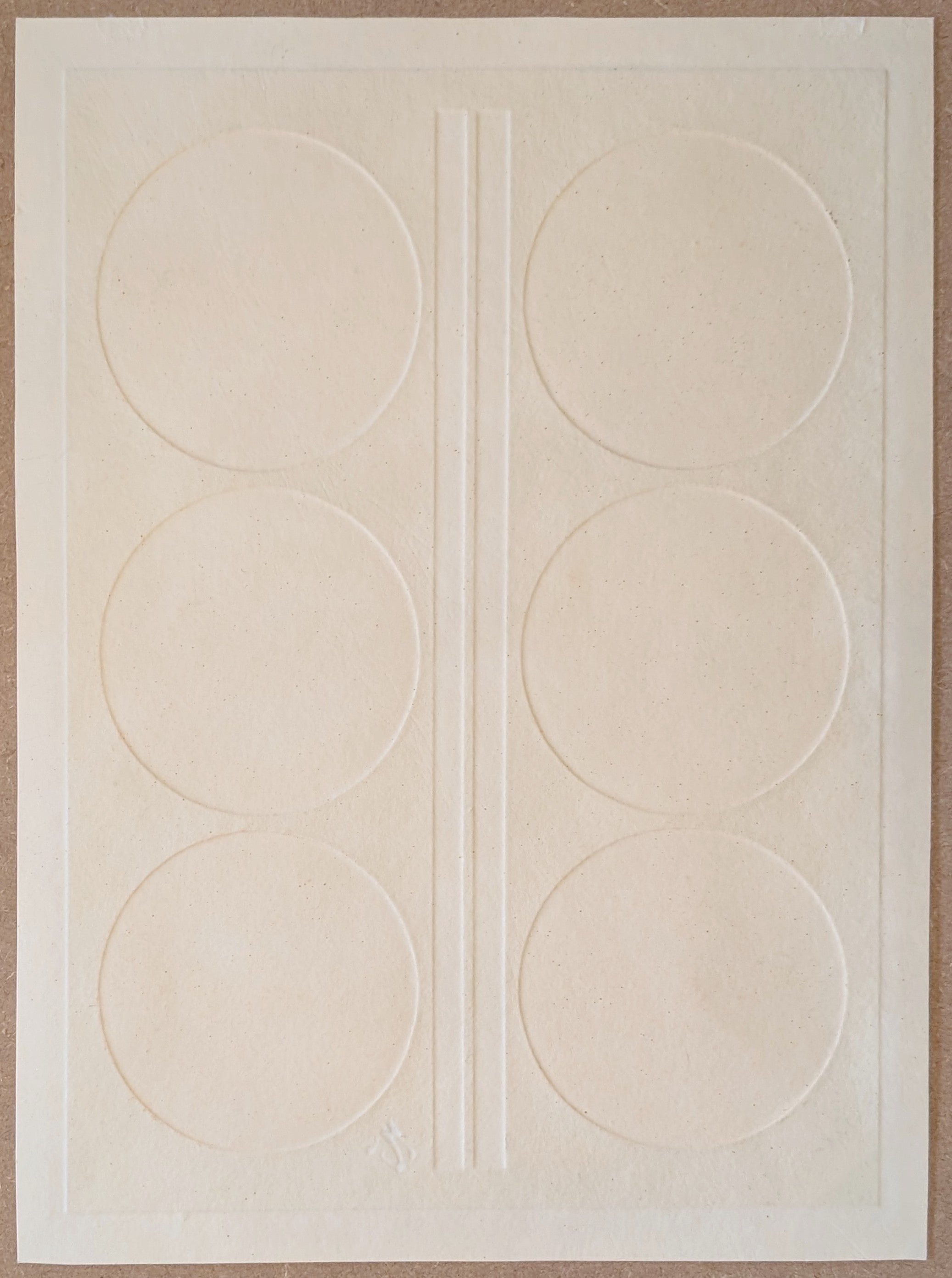 76-55 (Wrong) by Haku Maki | Embossed Abstract Woodblock | Kumo Arts