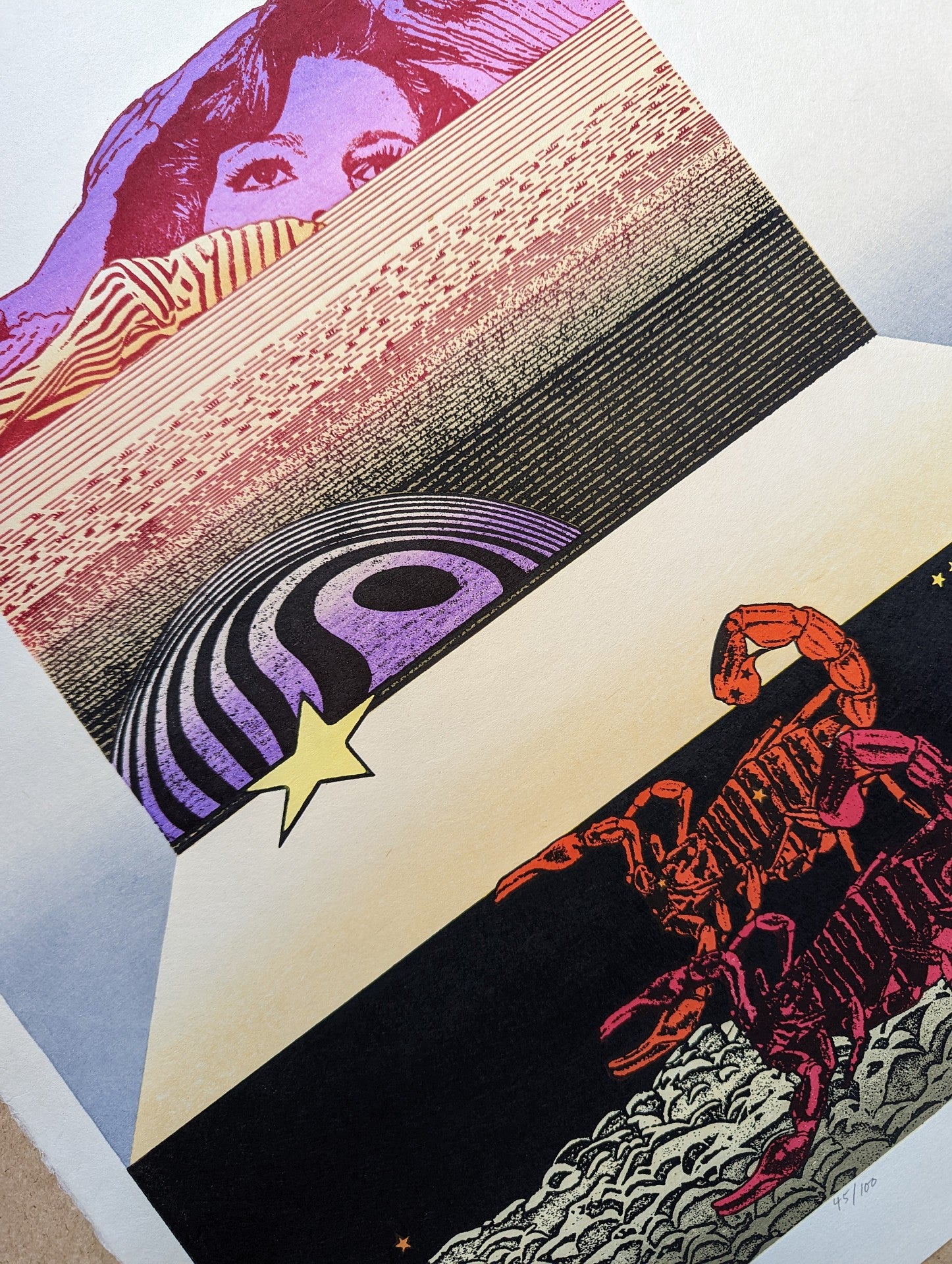 絵画 1S150-5 Scorpio (蠍座) by Hodaka Yoshida | Constellation Woodblock | Kumo Arts