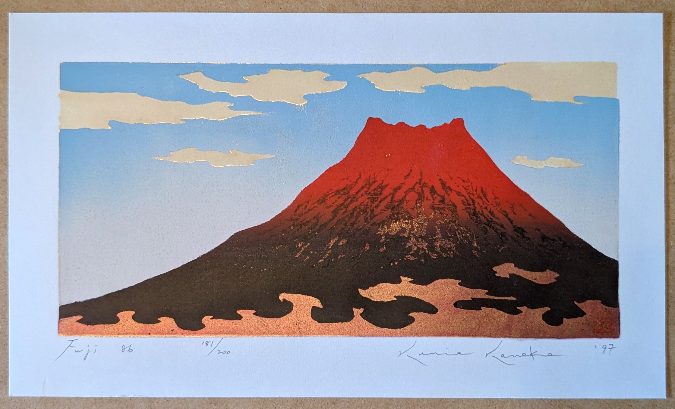 Fuji 84 by Kunio Kaneko | Mt Fuji Woodblock Print | Kumo Arts