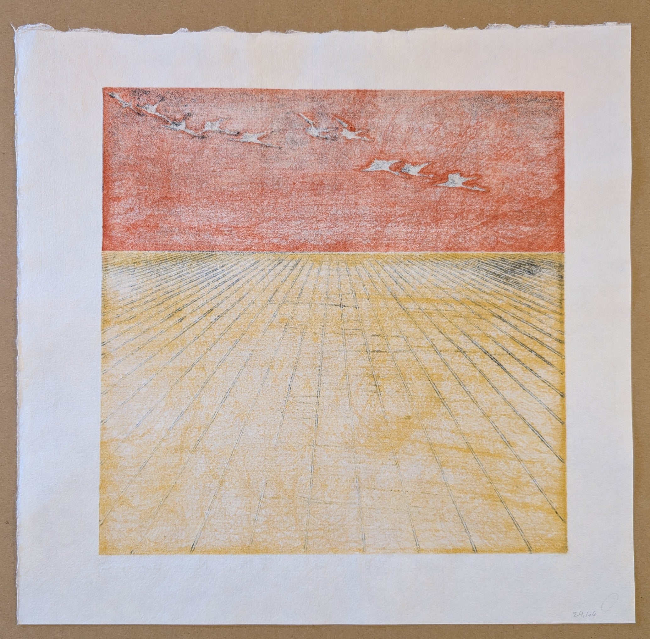 Nana Shiomi: 見立て百景 (その29)「落雁」 (One Hundred Views of Mitate No.29: Wild Geese (Raku-gan)).