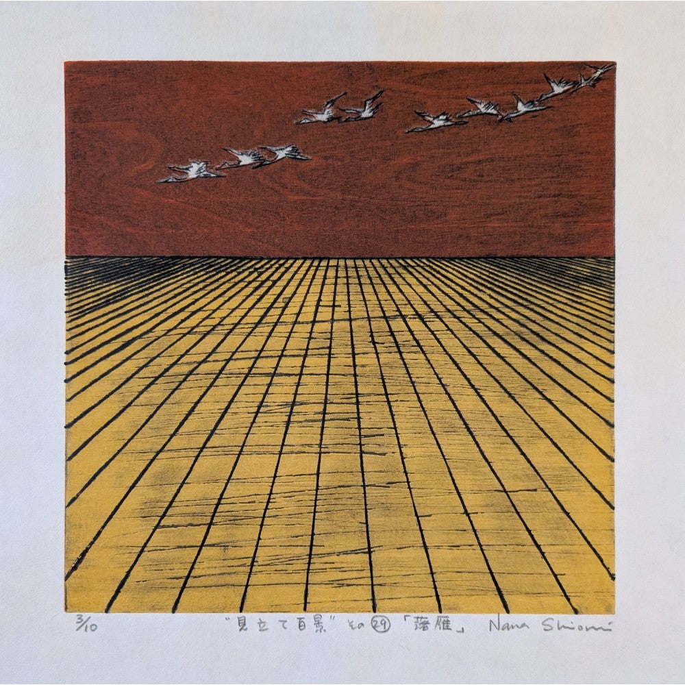 Nana Shiomi: 見立て百景 (その29)「落雁」 (One Hundred Views of Mitate No.29: Wild Geese (Raku-gan)).