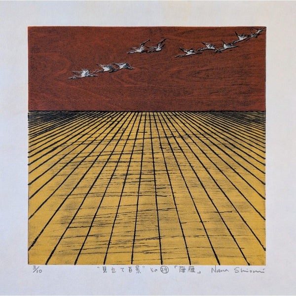 Nana Shiomi: 見立て百景 (その29)「落雁」 (One Hundred Views of Mitate No.29: Wild Geese (Raku-gan)).