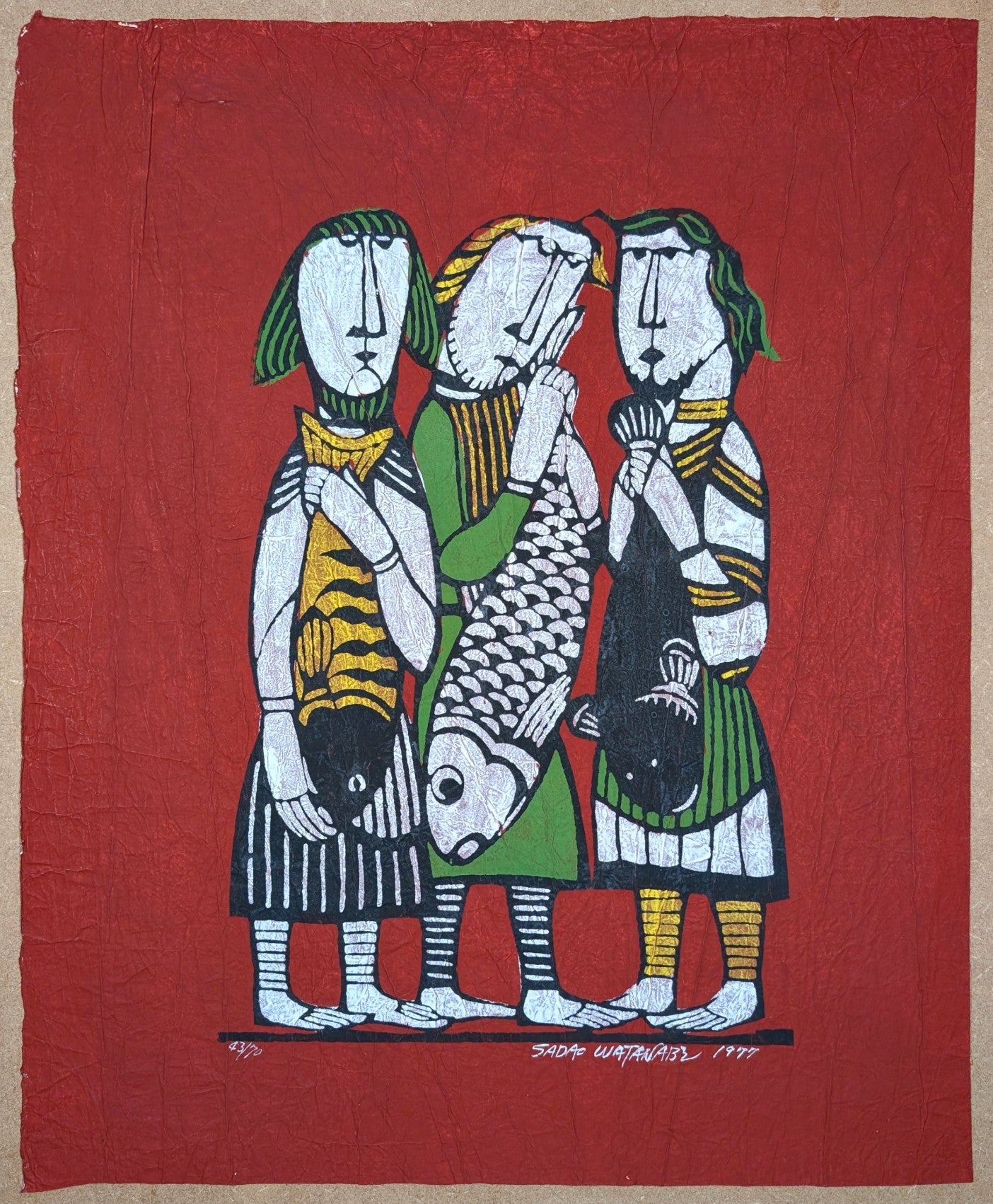 渡辺禎雄 Sadao Watanabe | Biblical Folk Stencil Prints | Kumo Arts